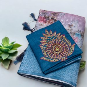 Fancy Digital Silk Saree with Work Blouse