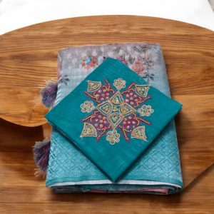 Fancy Digital Silk Saree with Work Blouse