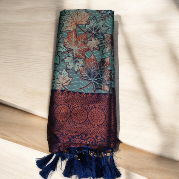 Soft silk saree (With Embroidery Blouse) - Image 2