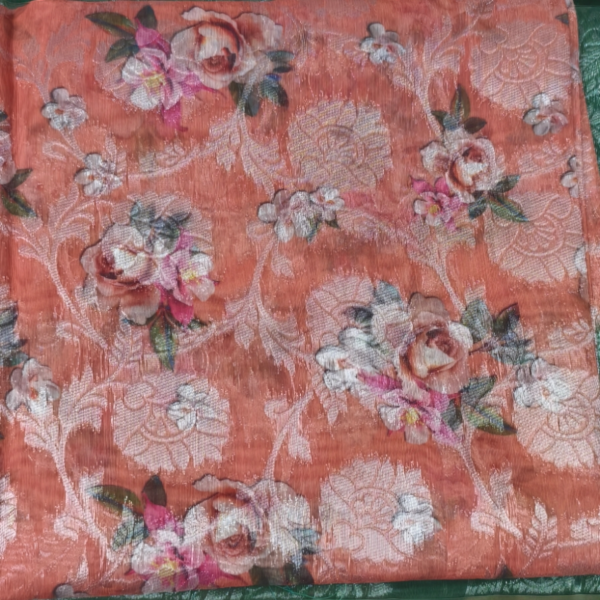 Digital Print Tissue Saree - Image 2