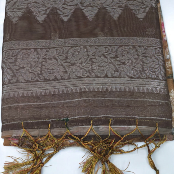 Digital Print Tissue Saree - Image 3