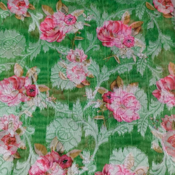 Digital Print Tissue Saree - Image 2
