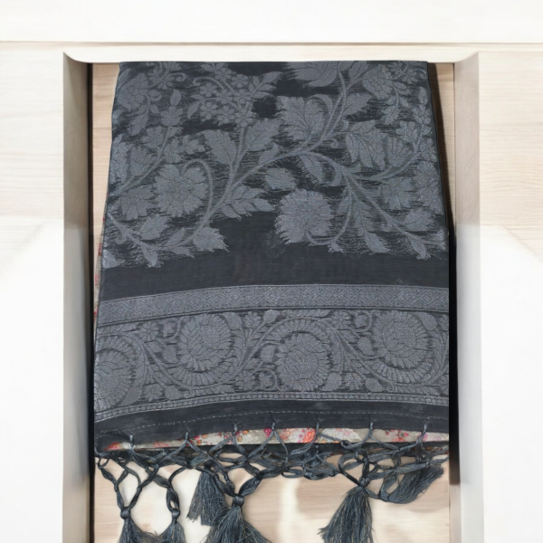 Digital Print Tissue Saree - Image 3