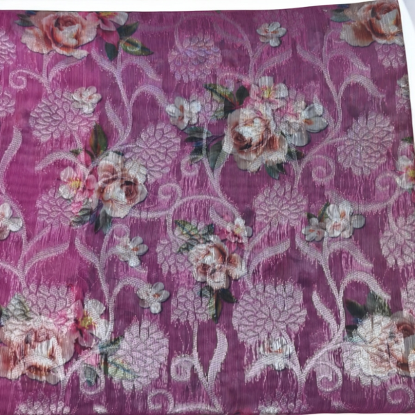 Digital Print Tissue Saree - Image 2
