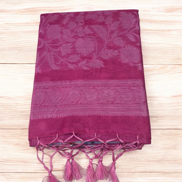 Digital Print Tissue Saree - Image 3