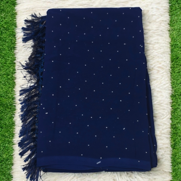 Georgette Saree (With Embroidery Blouse) - Image 2