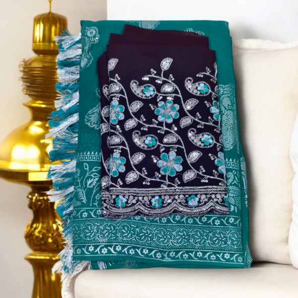 Fancy Saree With Embroidery Blouse