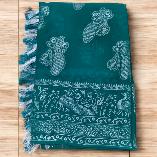 Fancy Saree With Embroidery Blouse - Image 2