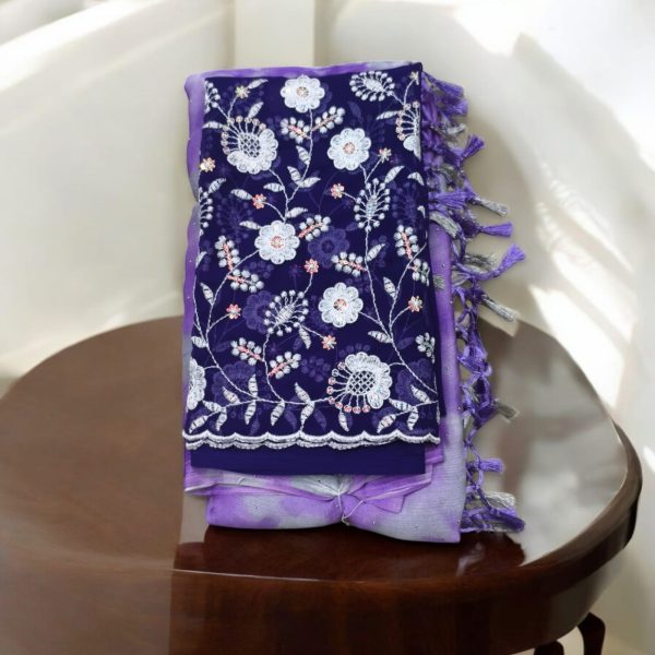 Georgette Saree (With Embroidery Blouse)