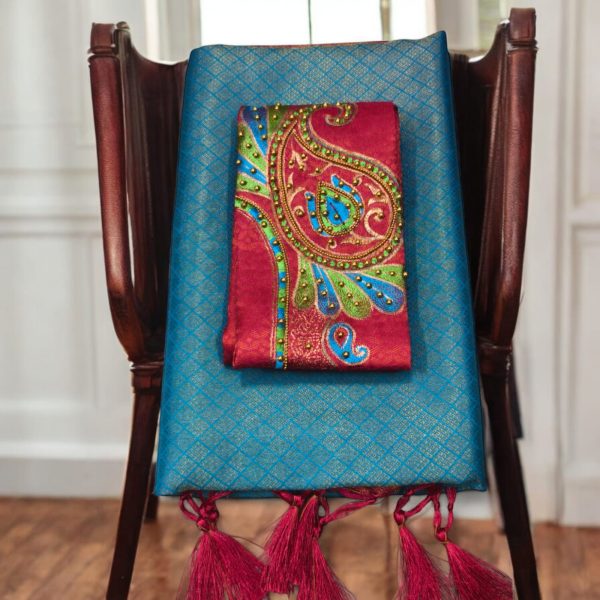 Soft silk saree (with work blouse) - Image 2