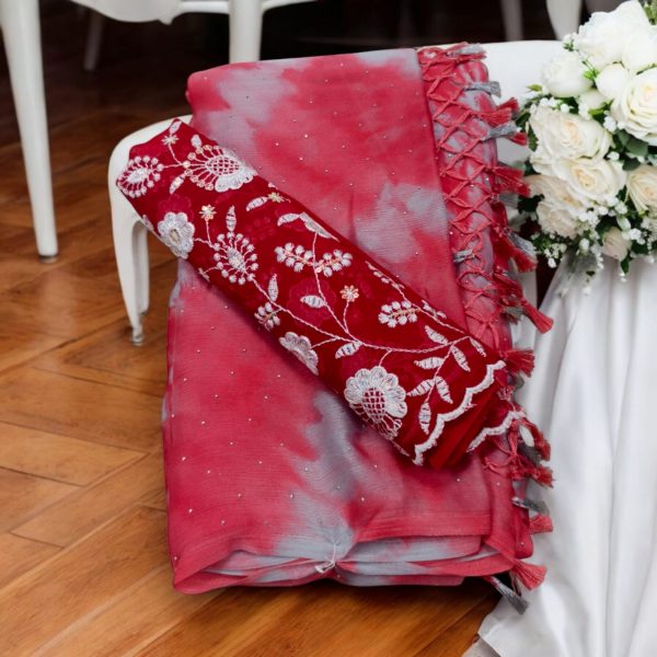 Georgette Saree (With Embroidery Blouse)