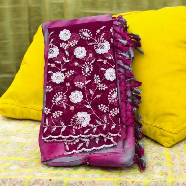 Georgette Saree (With Embroidery Blouse)